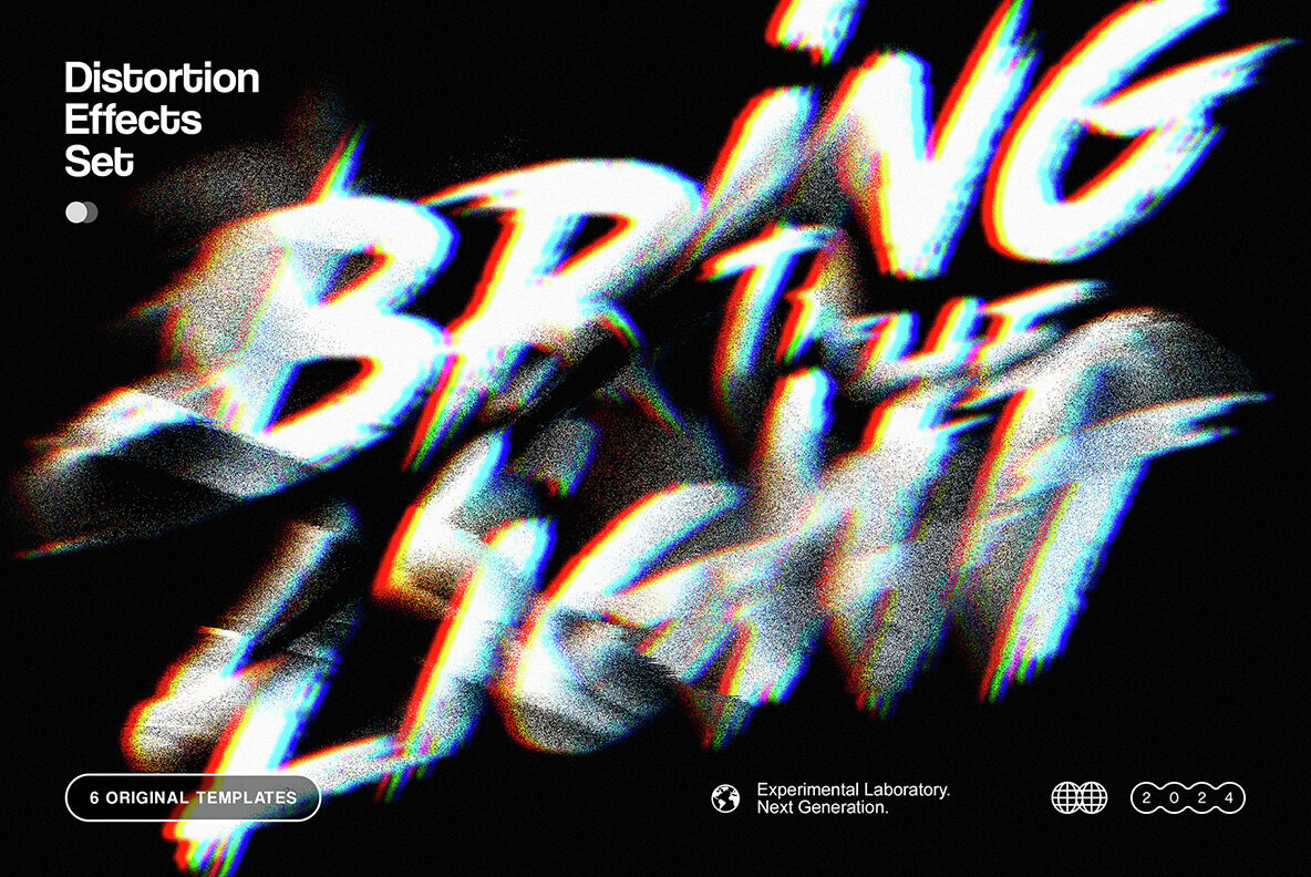 Glitch Distortion Text Effects Collection 1