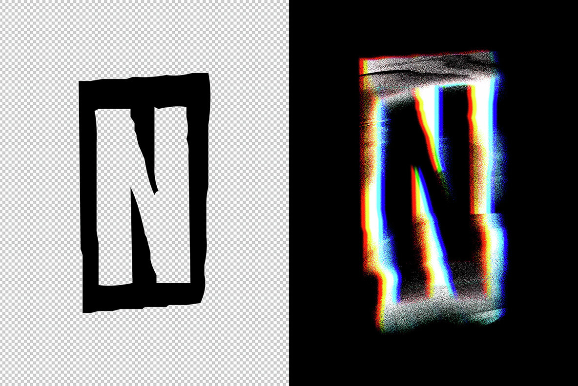 Glitch Distortion Text Effects Collection 12