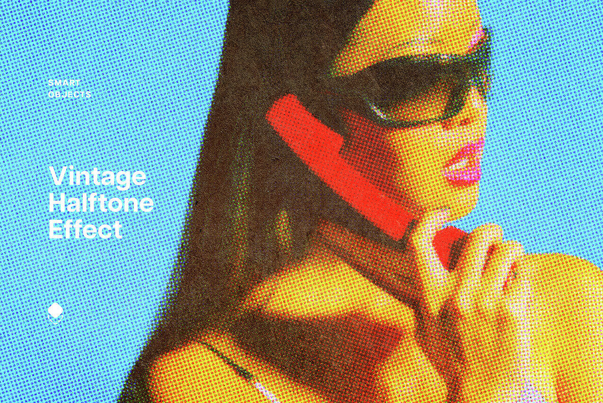 Vintage Magazine Halftone Photo Effect 1