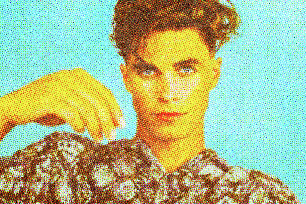 Vintage Magazine Halftone Photo Effect 2