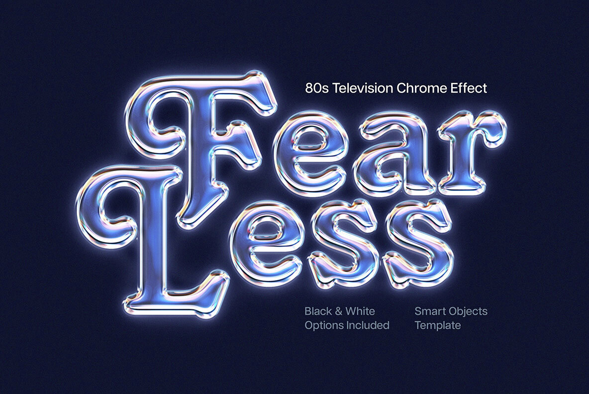 80s Television Chrome Text Effect 1