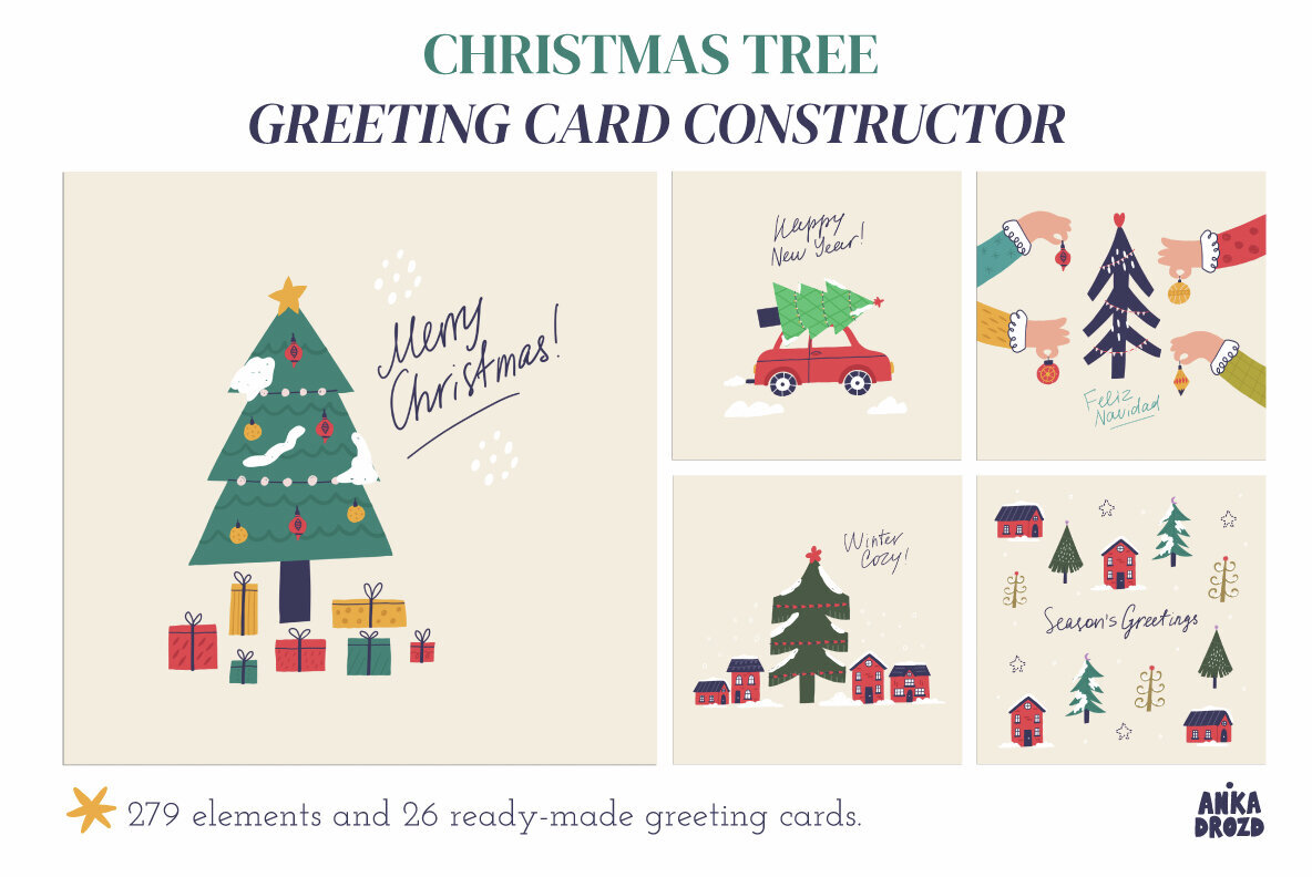 Christmas Tree Greeting Cards 1