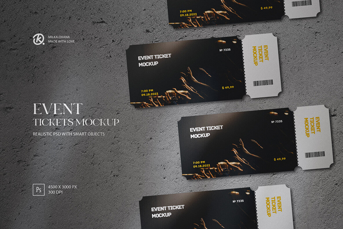 Event Tickets Mockup Scene 1
