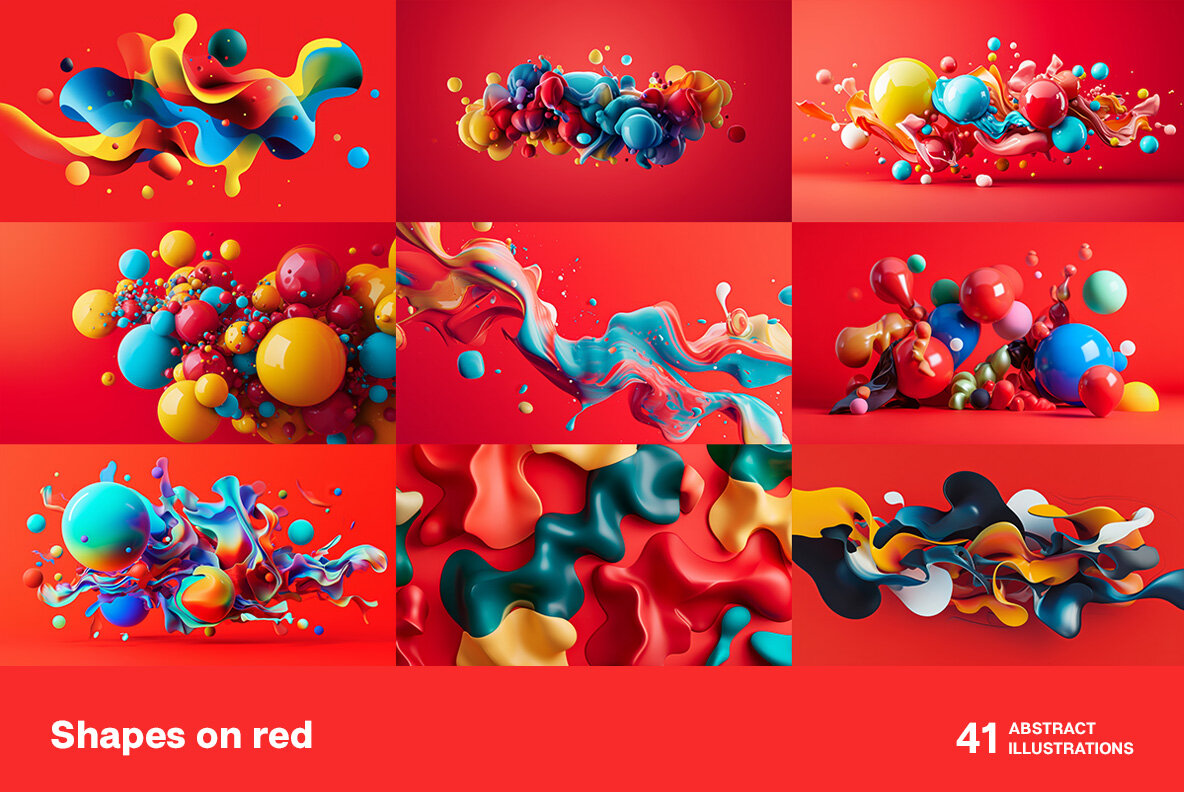 Shapes on red 4