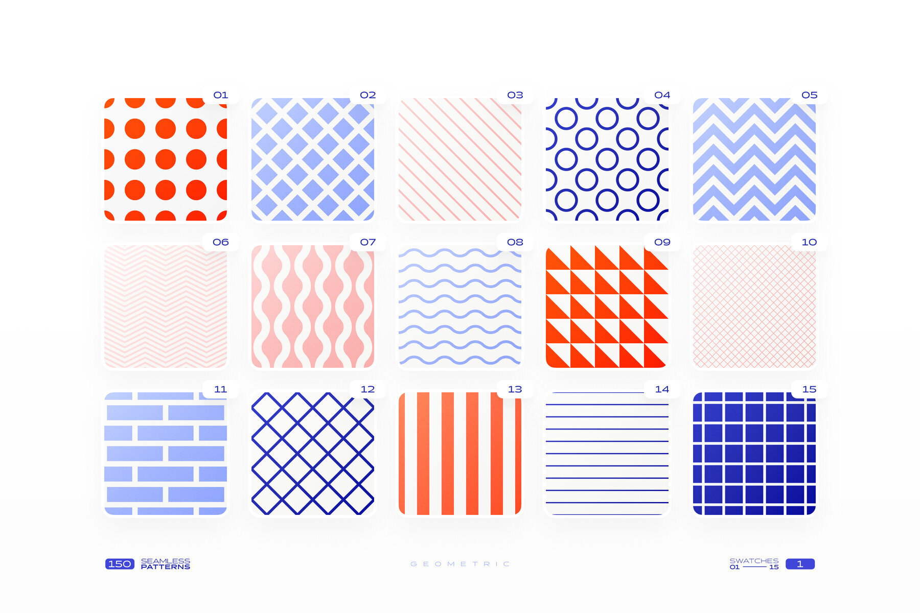 150 Geometric Seamless Patterns Collection 2