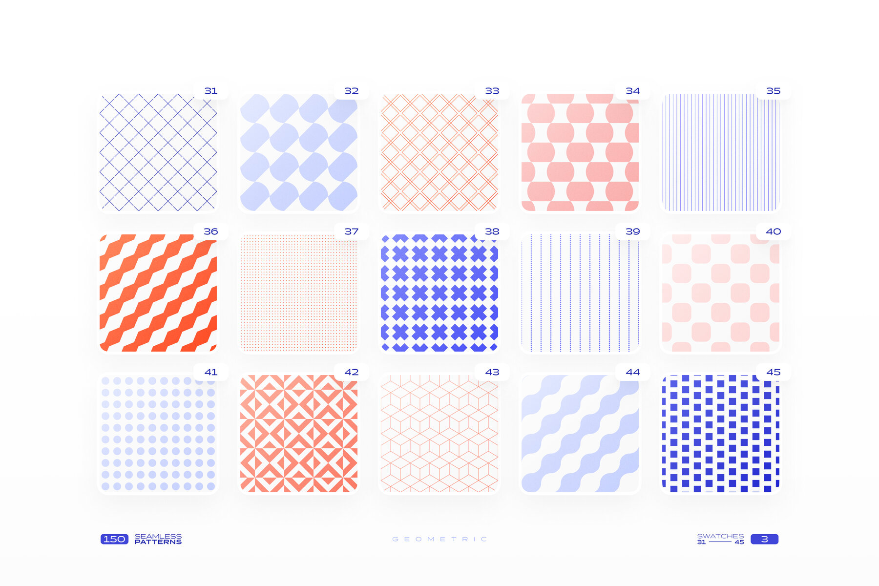 150 Geometric Seamless Patterns Collection 6