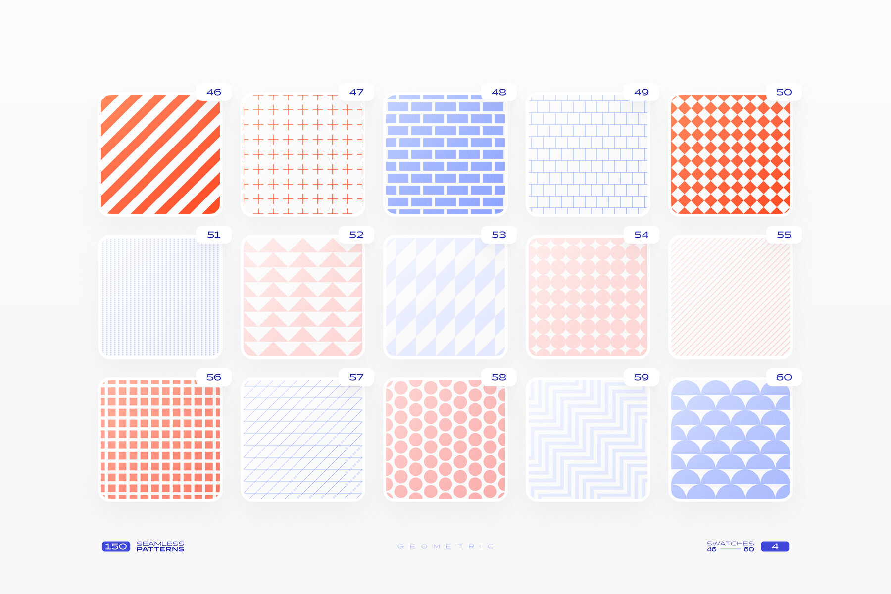 150 Geometric Seamless Patterns Collection 7