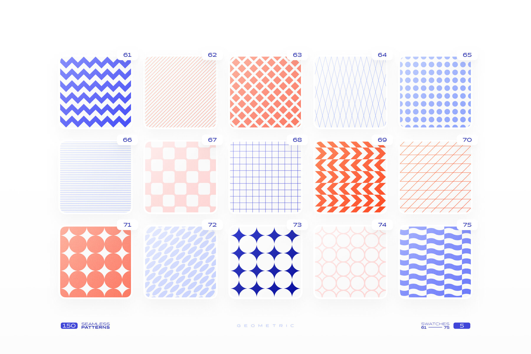 150 Geometric Seamless Patterns Collection 10