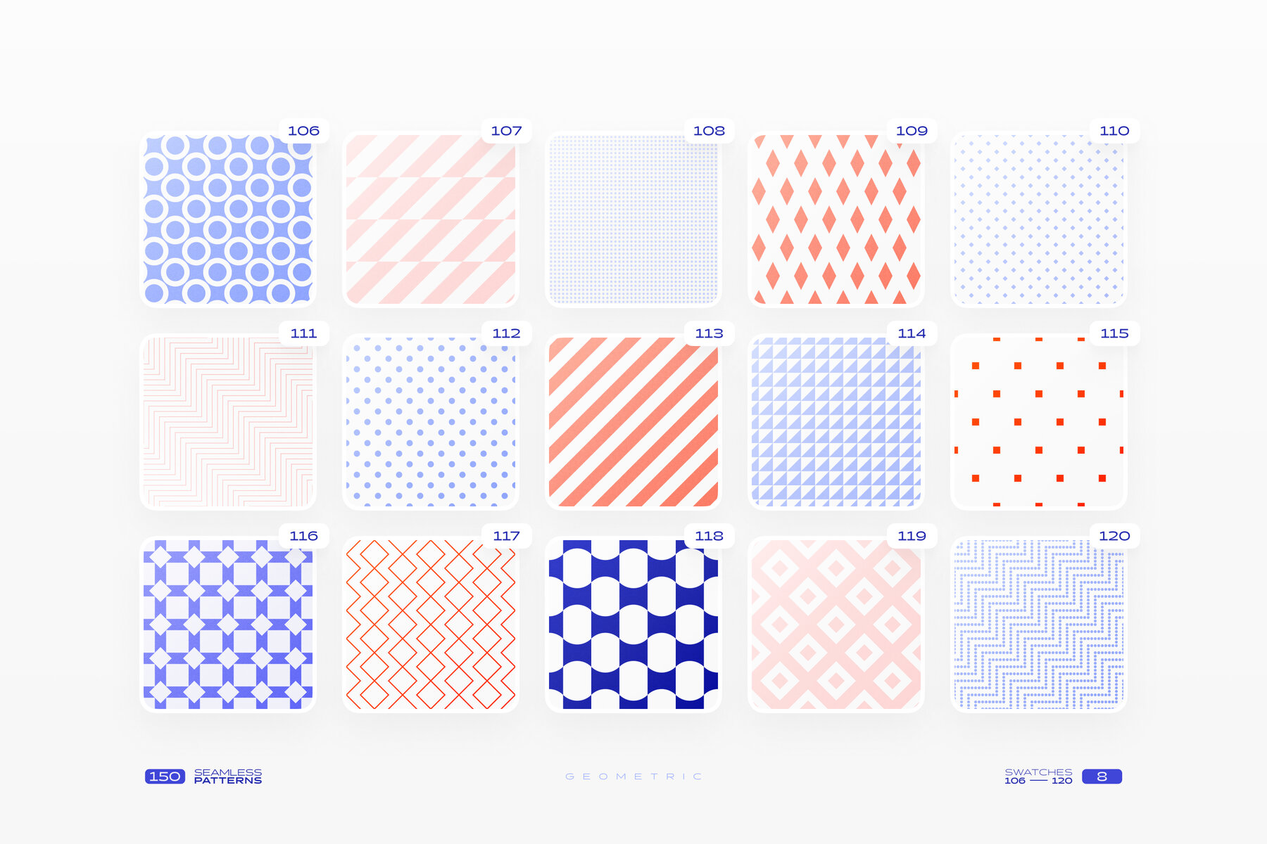 150 Geometric Seamless Patterns Collection 15