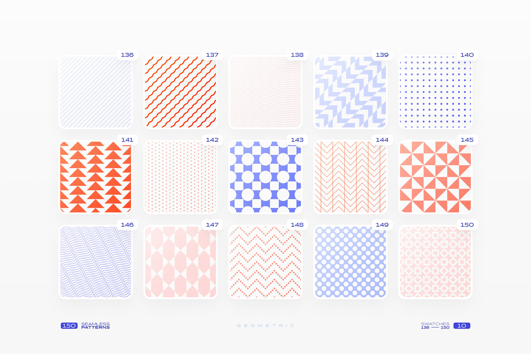 150 Geometric Seamless Patterns Collection 19