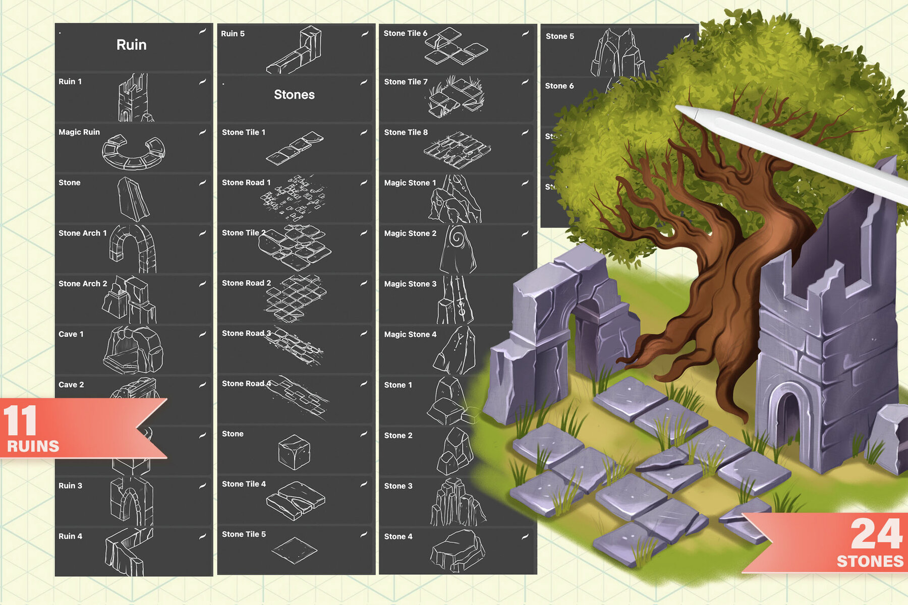 Isometric Town Procreate and Photoshop Creator 7
