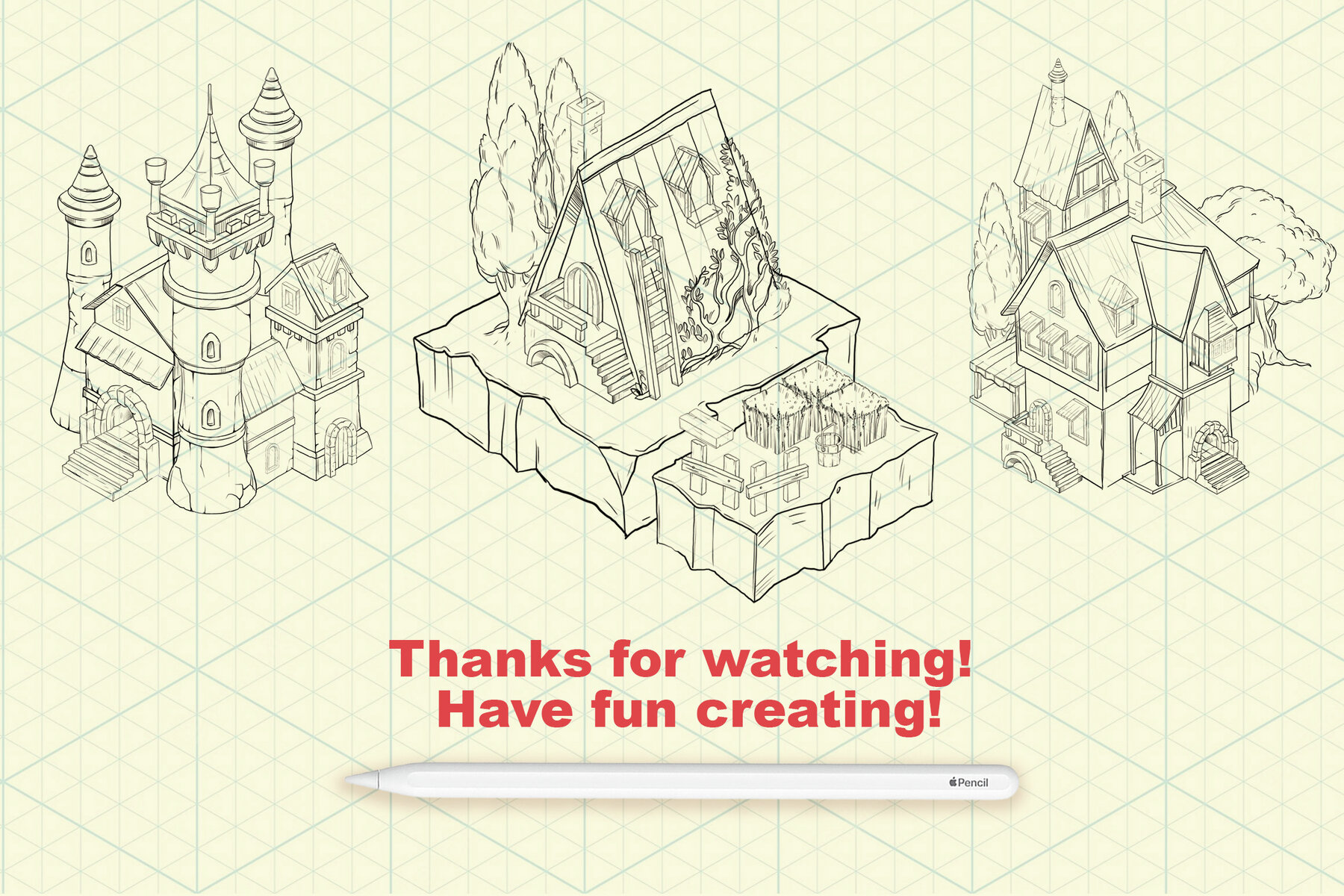 Isometric Town Procreate and Photoshop Creator 10