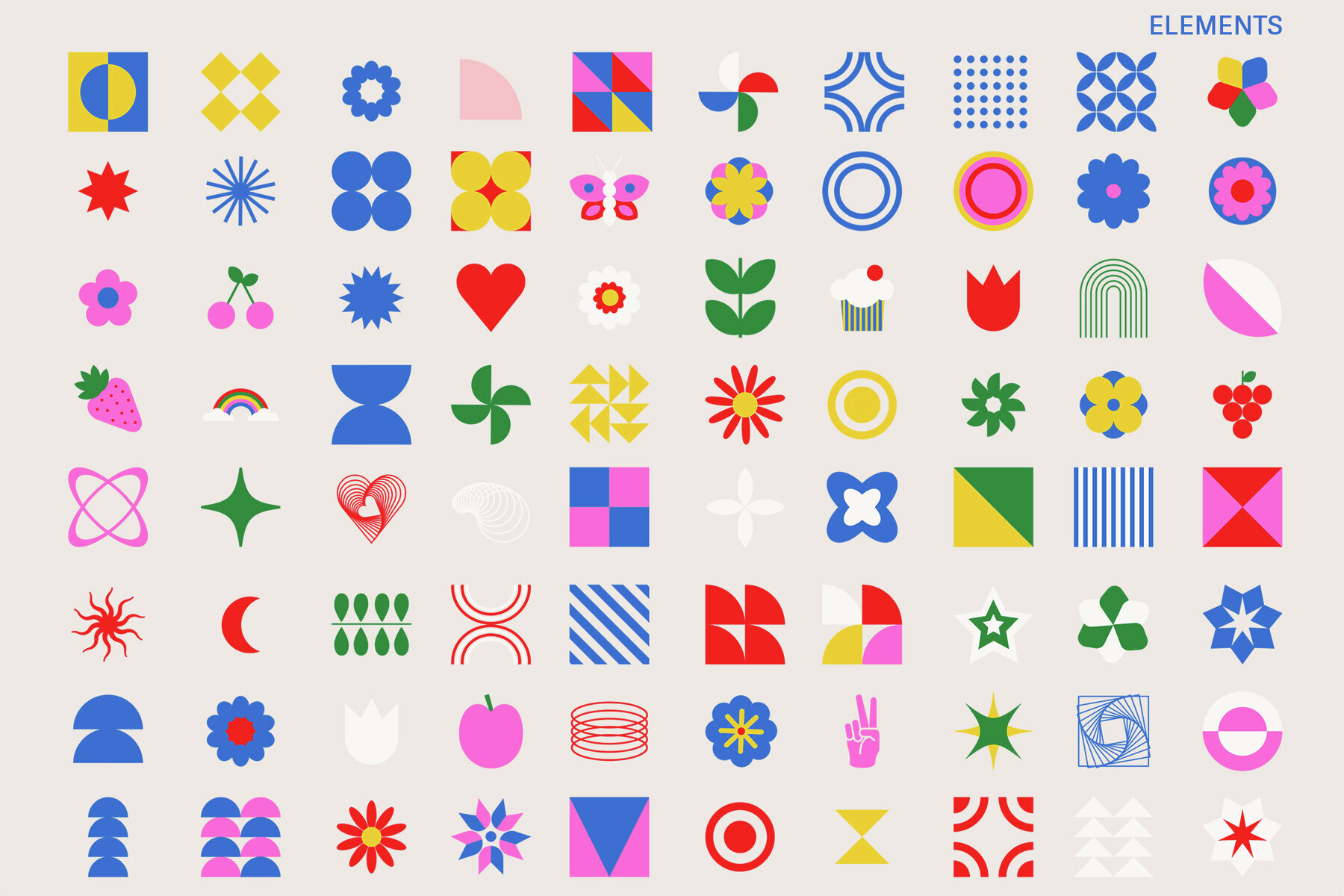 Bright Geometric Pattern   Shapes Creator Kit 2