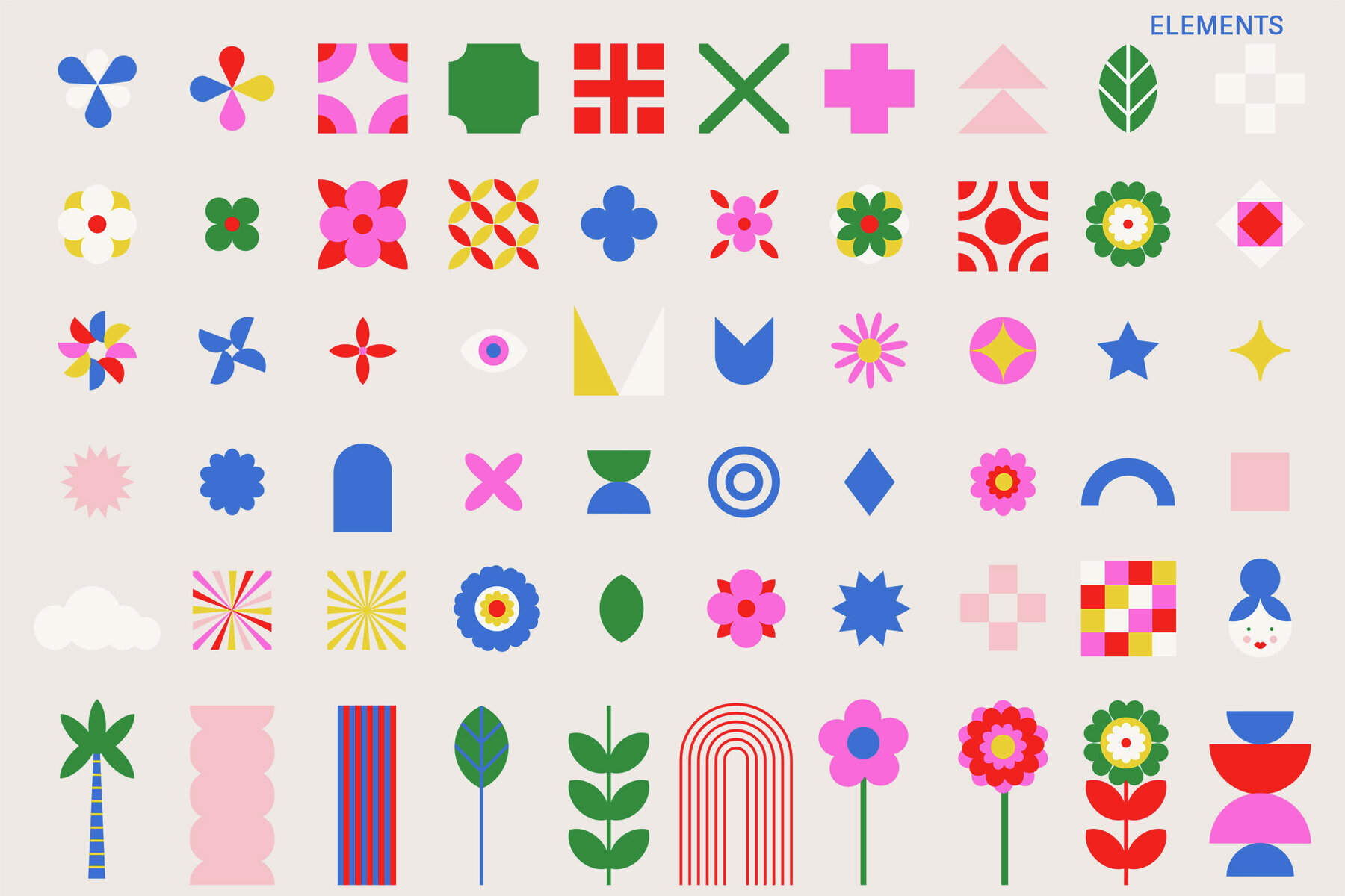 Bright Geometric Pattern   Shapes Creator Kit 3