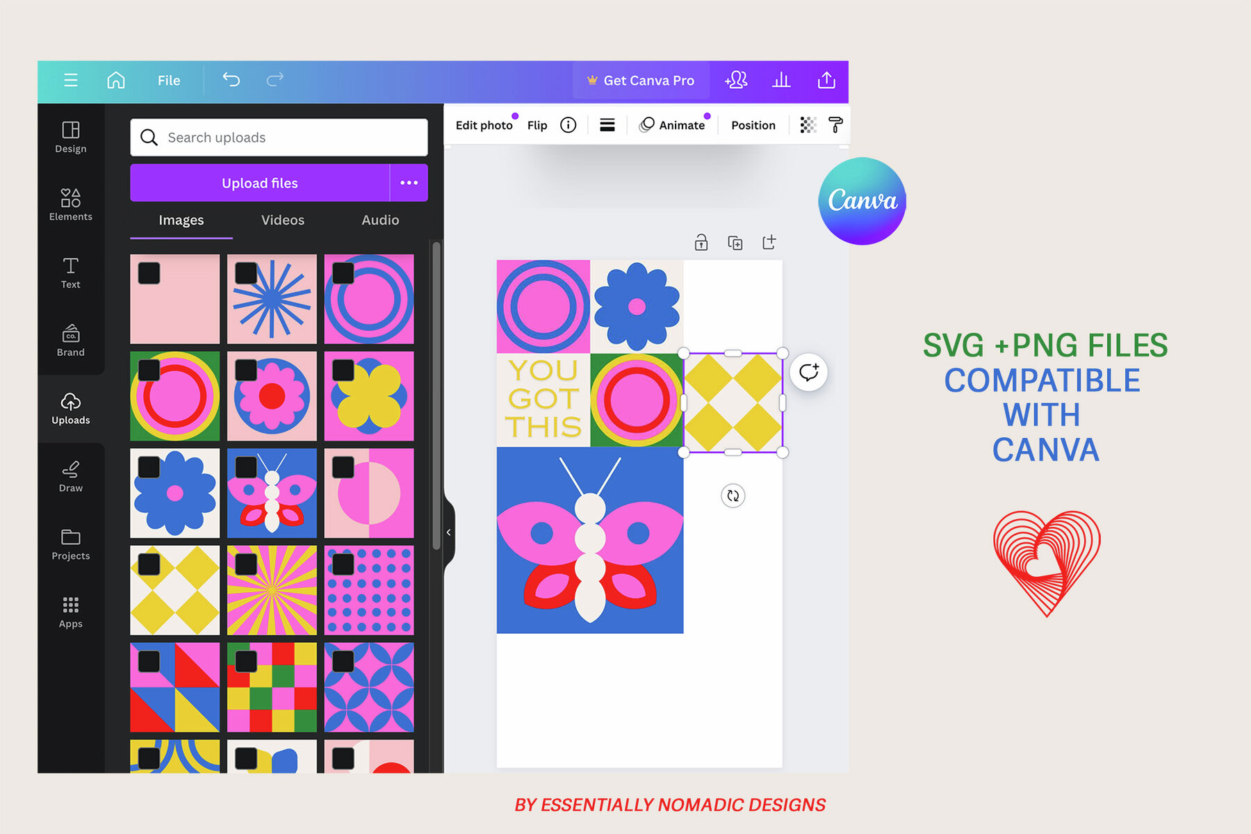 Bright Geometric Pattern   Shapes Creator Kit 4
