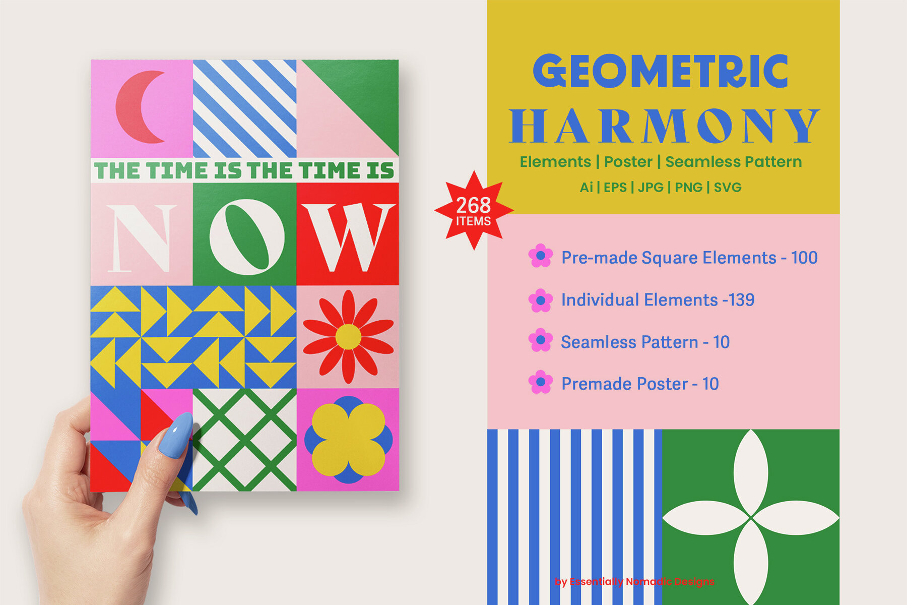 Bright Geometric Pattern   Shapes Creator Kit 7