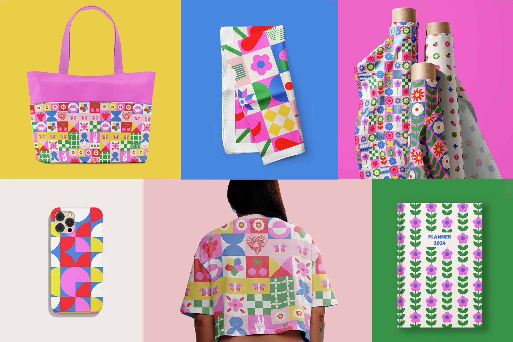 Bright Geometric Pattern   Shapes Creator Kit 8