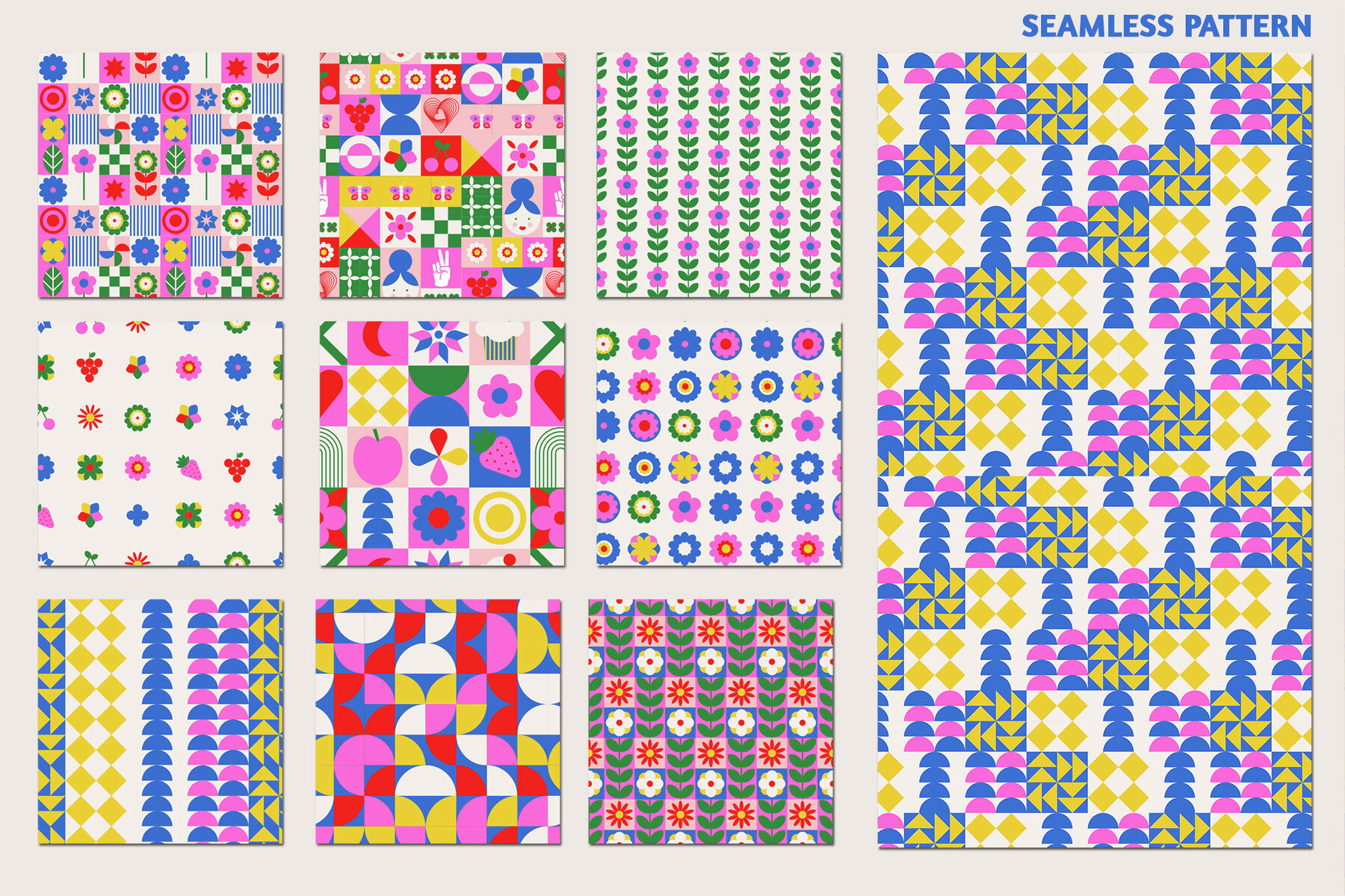 Bright Geometric Pattern   Shapes Creator Kit 9