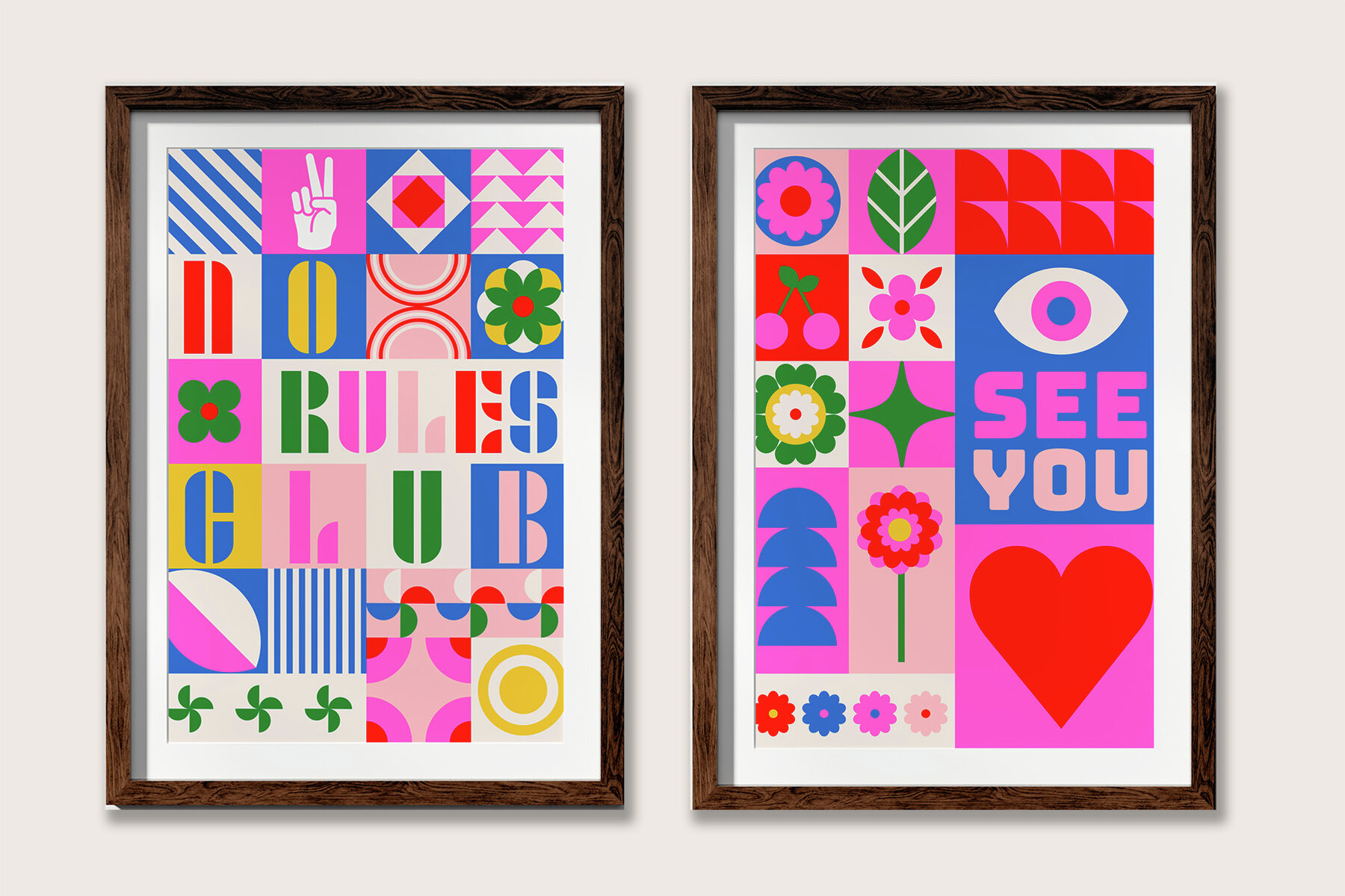 Bright Geometric Pattern   Shapes Creator Kit 10