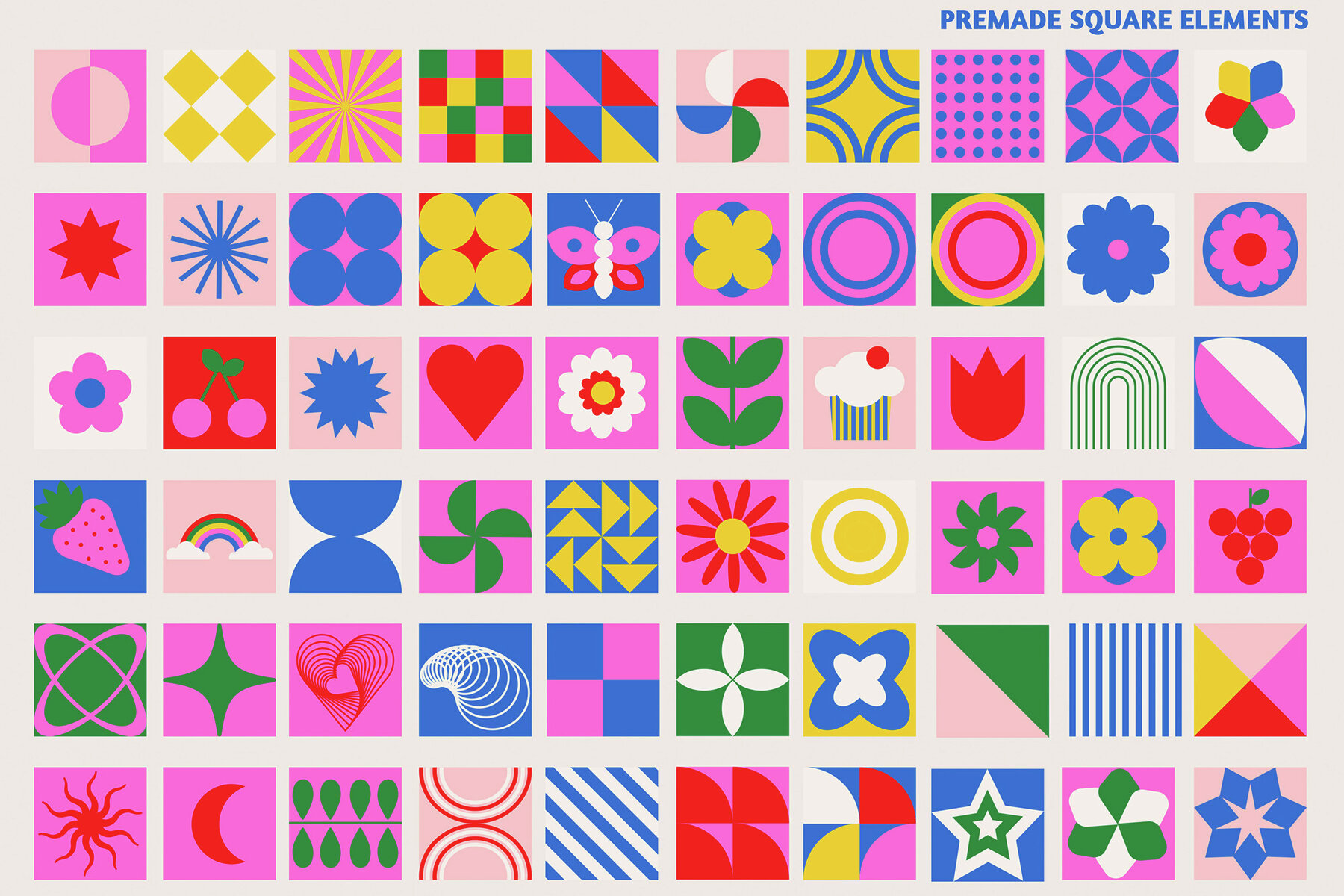 Bright Geometric Pattern   Shapes Creator Kit 13