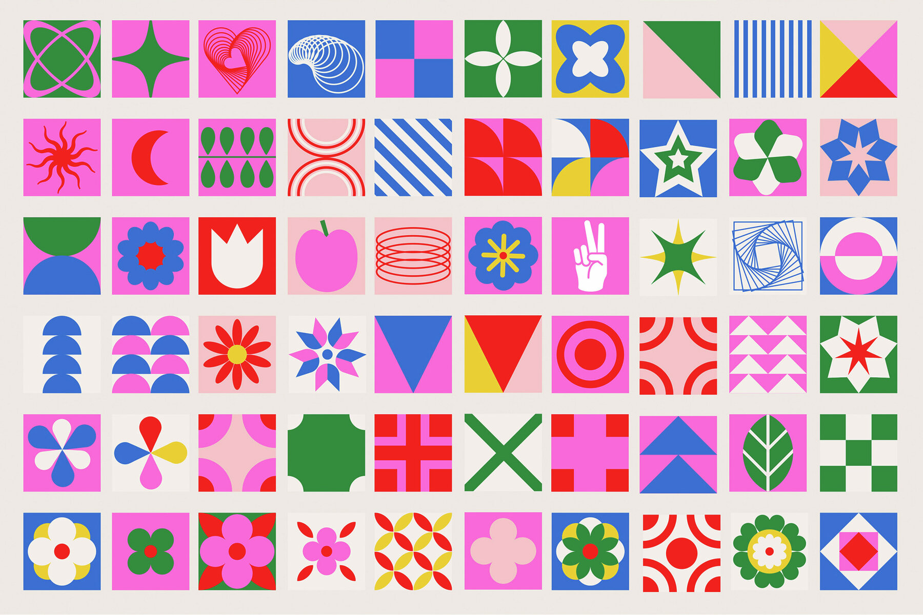 Bright Geometric Pattern   Shapes Creator Kit 14