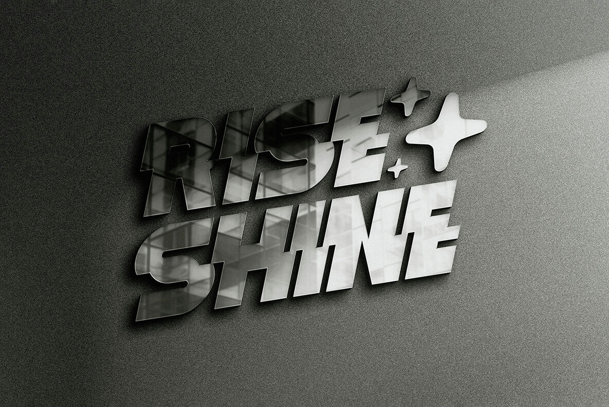 Minimalistic Reflection Logo   Text Mockup 3