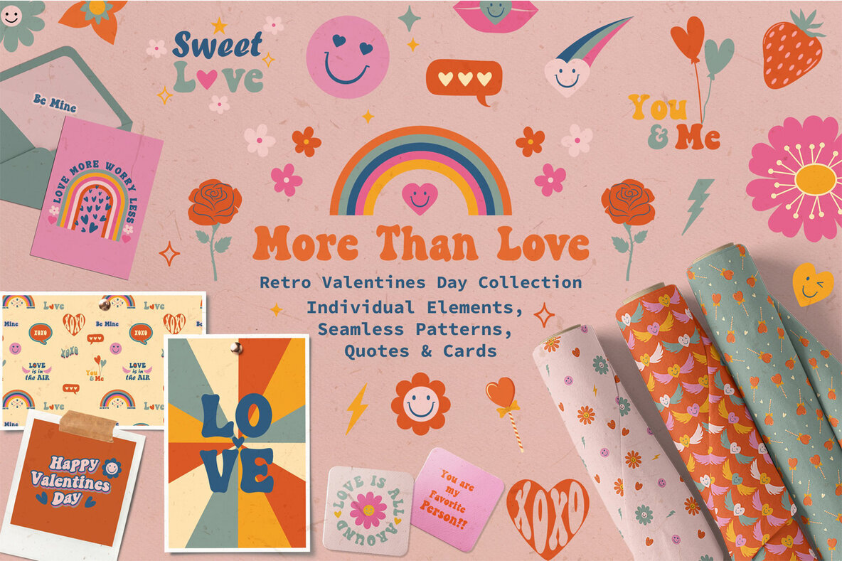 More than Love   Retro Valentine Graphic Collection 1