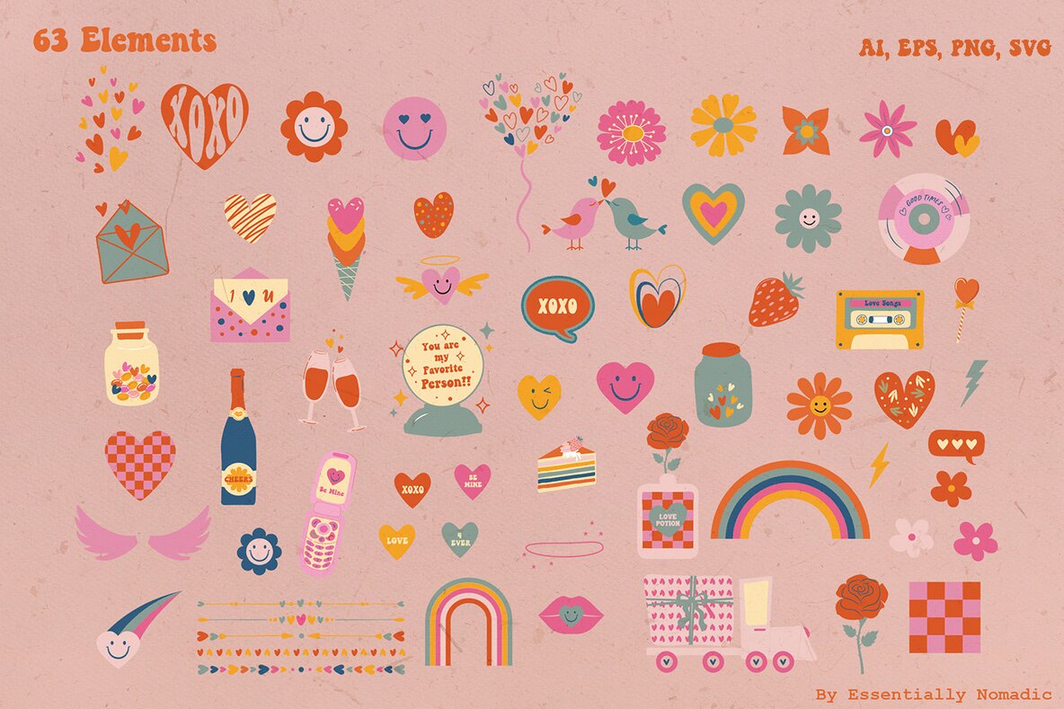 More than Love   Retro Valentine Graphic Collection 5