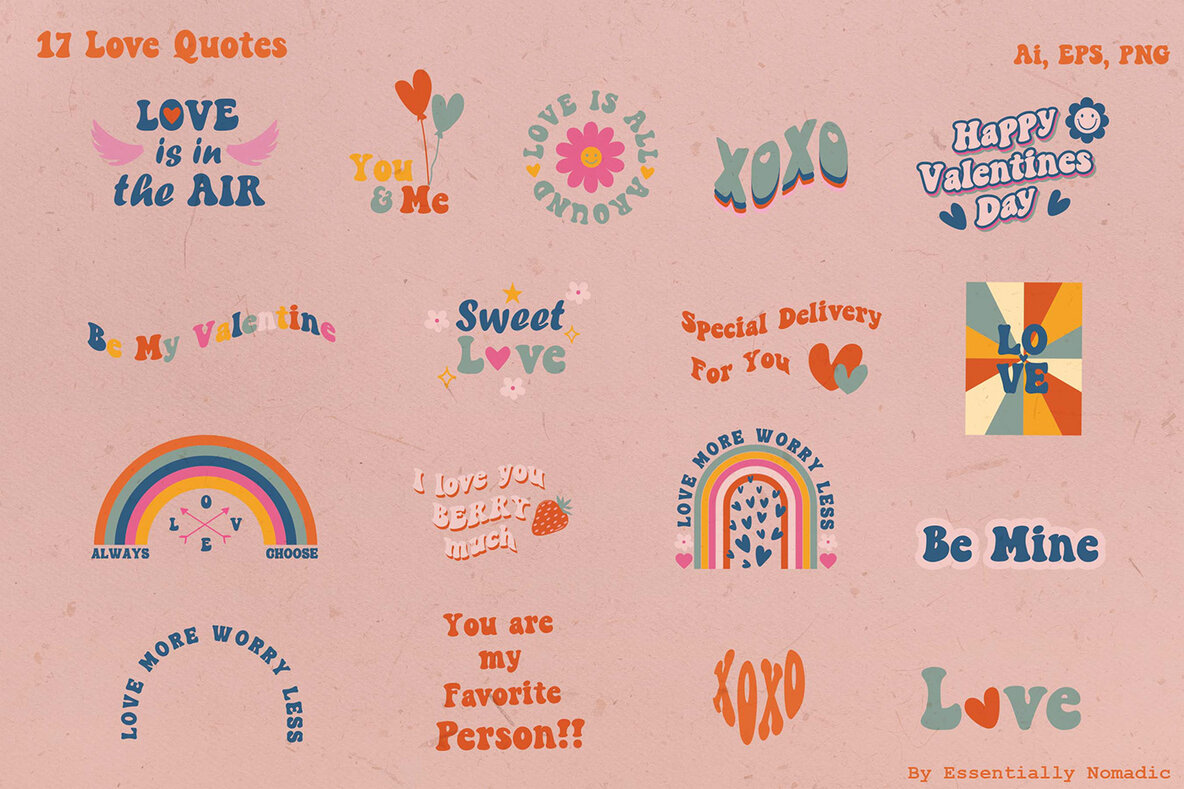 More than Love   Retro Valentine Graphic Collection 6