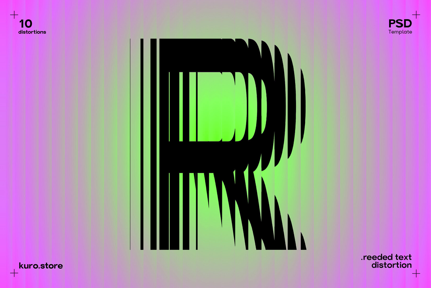 Reeded Text Distortion Effect 1