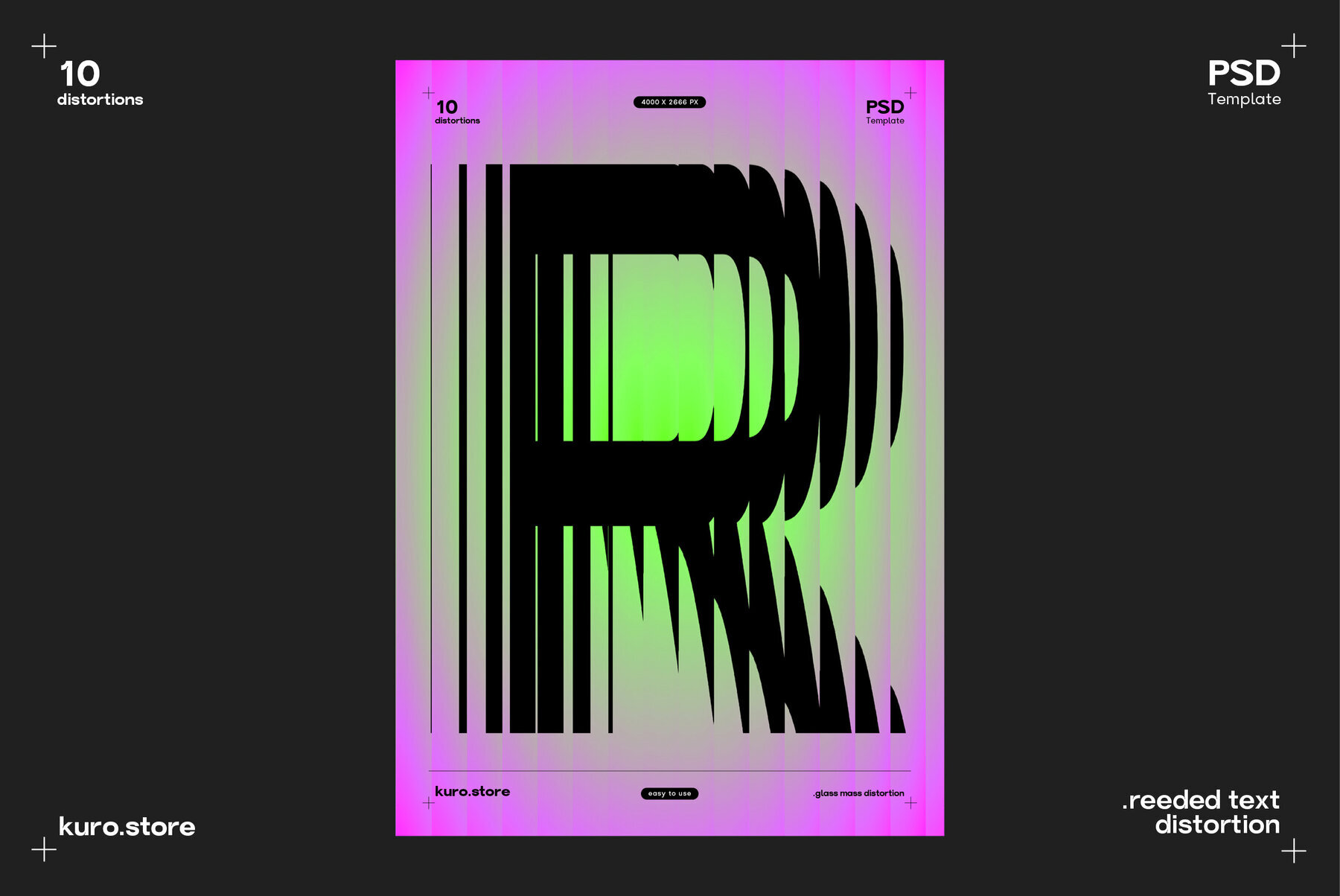 Reeded Text Distortion Effect 2