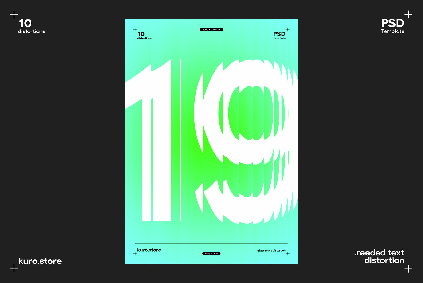 Reeded Text Distortion Effect 8