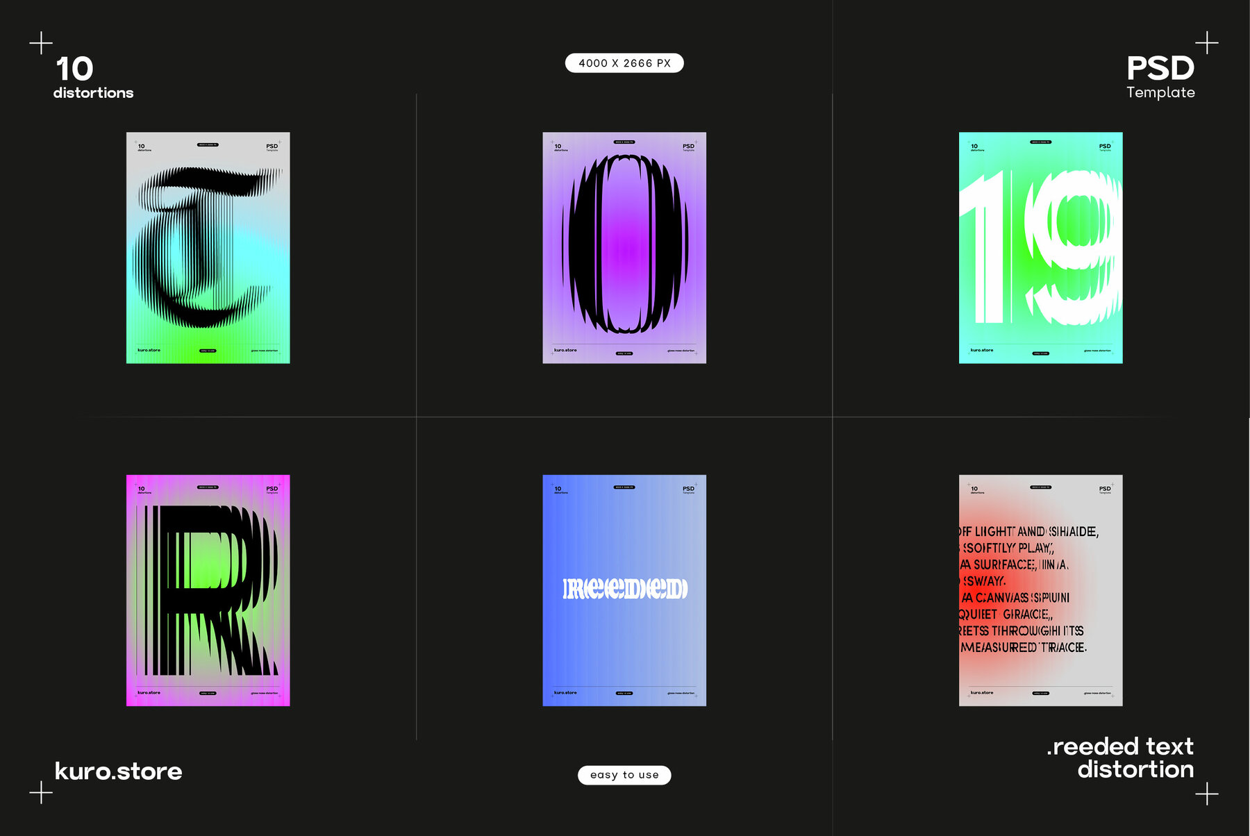 Reeded Text Distortion Effect 10