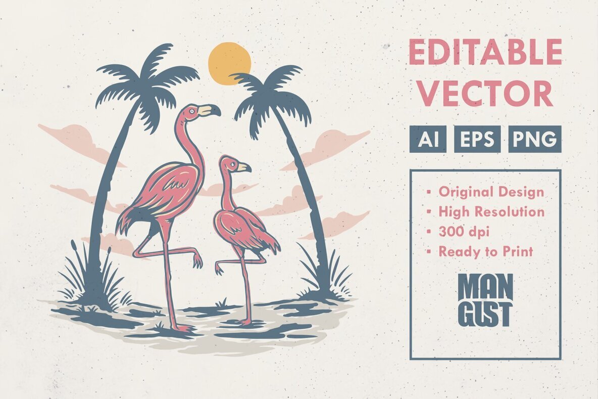 Flamingo in Summer Paradise 1