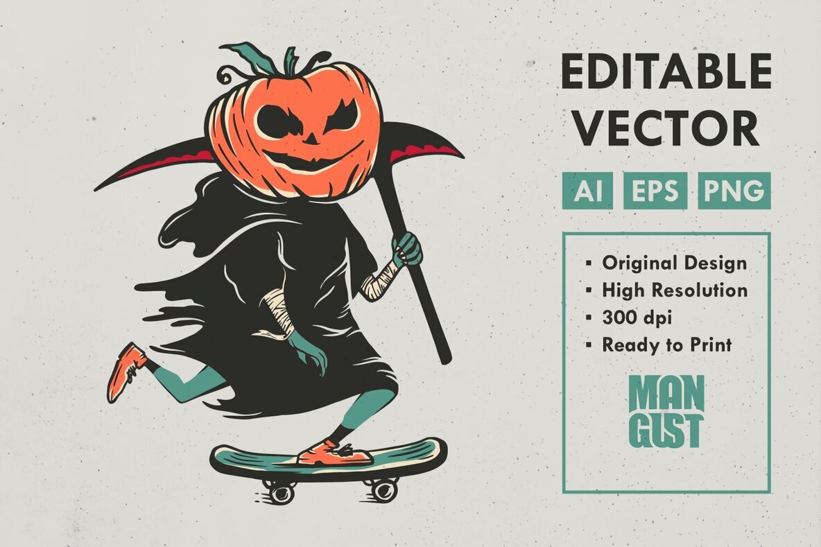 Halloween Grim Reaper Skateboarding 1