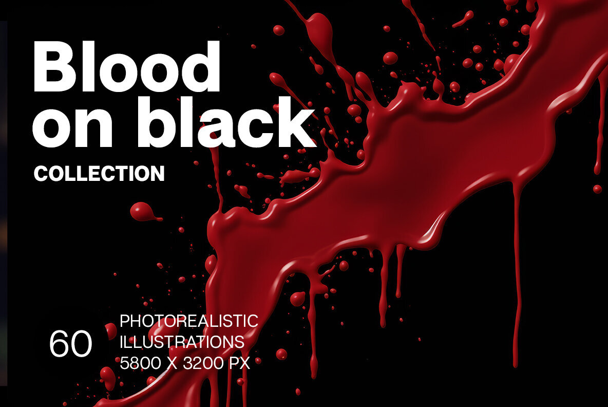 Blood splashes on black background 1