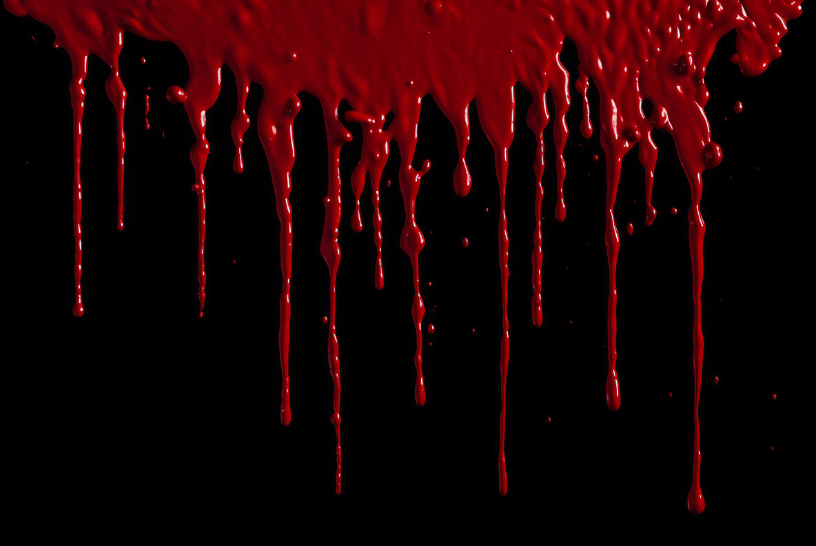 Blood splashes on black background 10