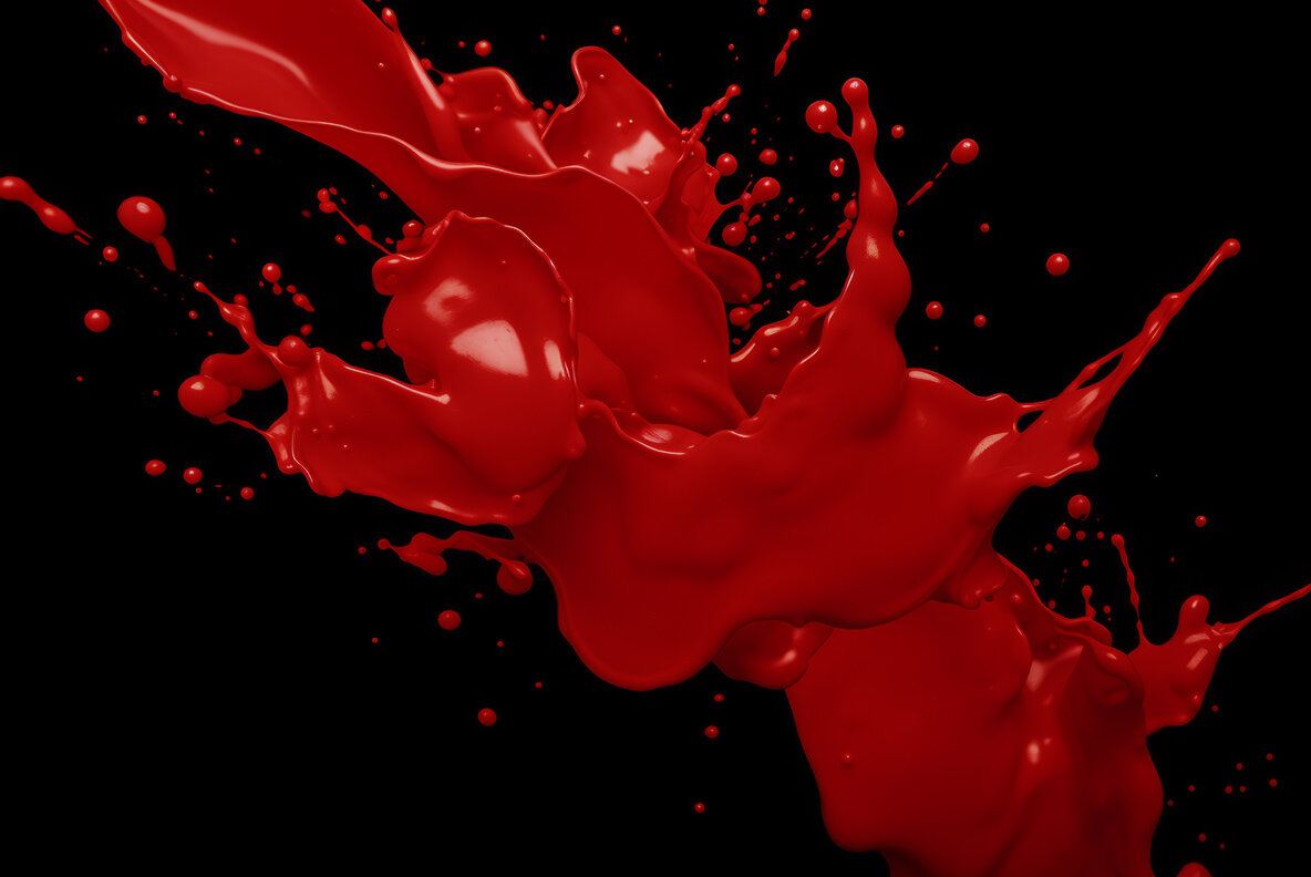 Blood splashes on black background 11
