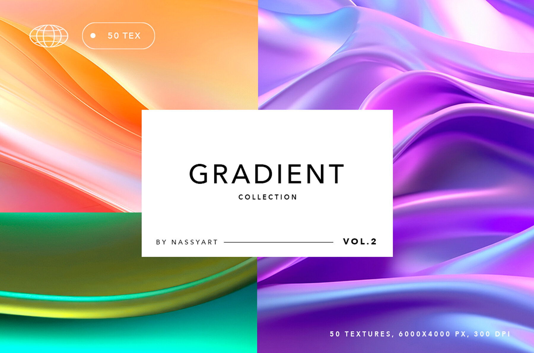 50 Iridescent Wavy Gradient Textures 1