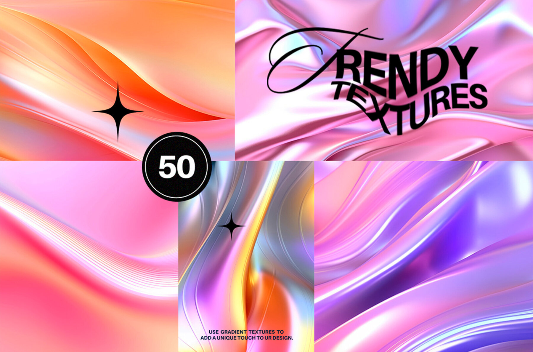 50 Iridescent Wavy Gradient Textures 3
