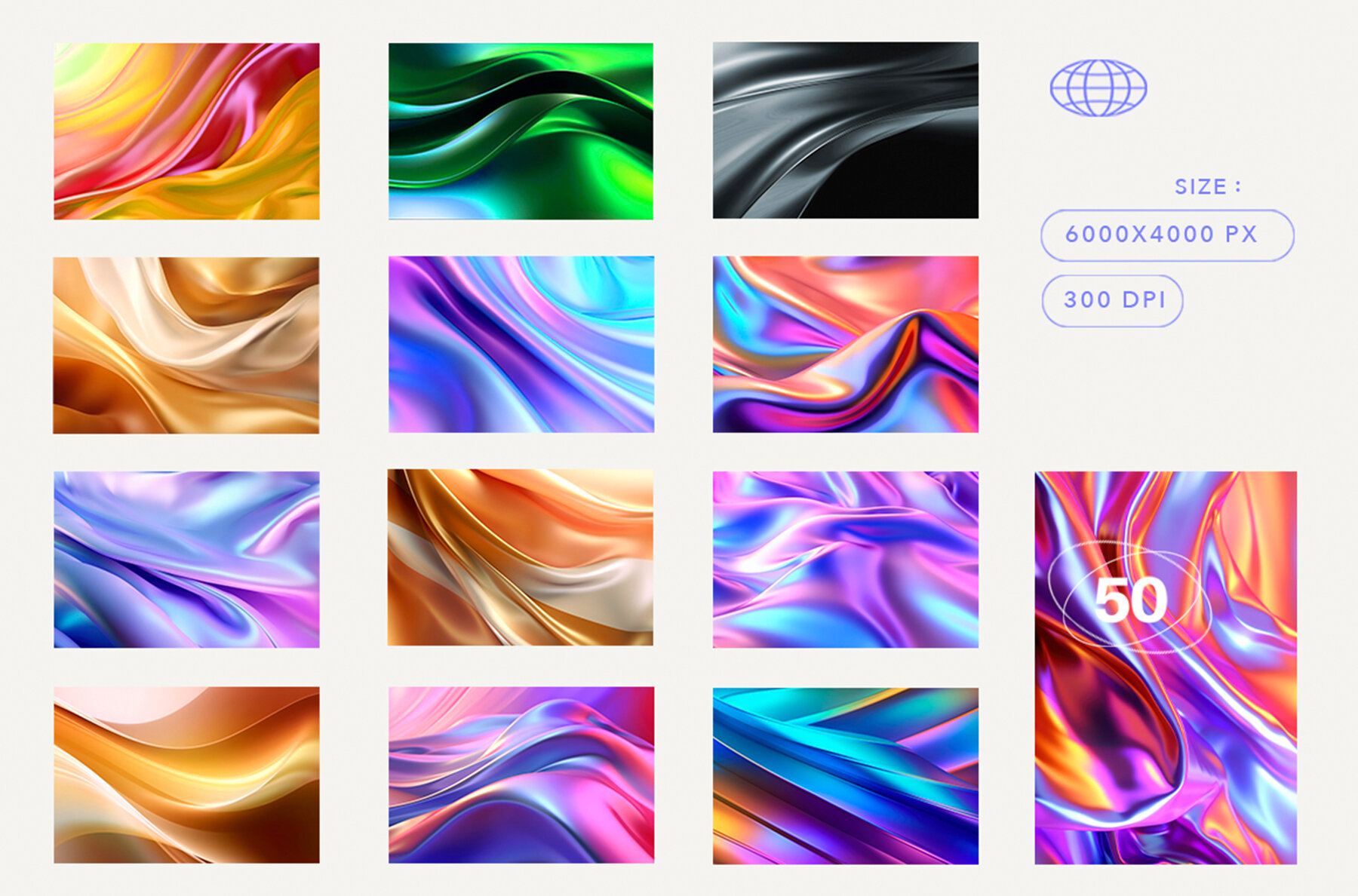 50 Iridescent Wavy Gradient Textures 7