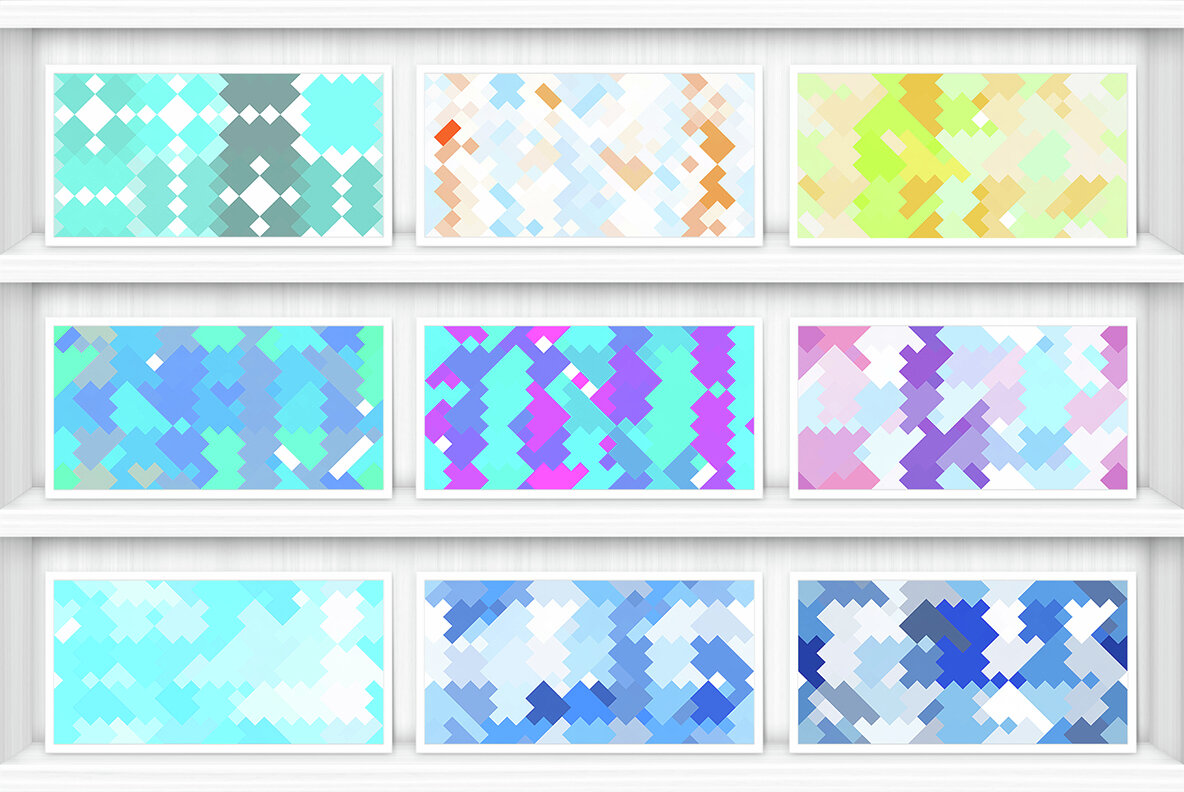 30 Colorful Squares Geometric Backgrounds 7