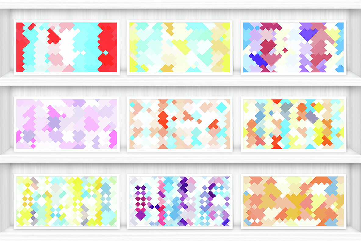 30 Colorful Squares Geometric Backgrounds 8