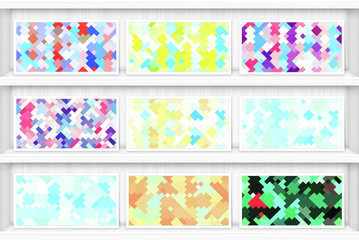 30 Colorful Squares Geometric Backgrounds 9
