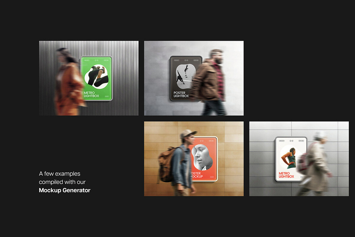 Subway Lightbox Poster Mockup Generator 5