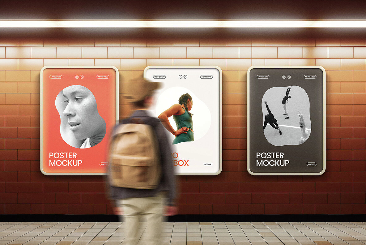 Subway Lightbox Poster Mockup Generator 11