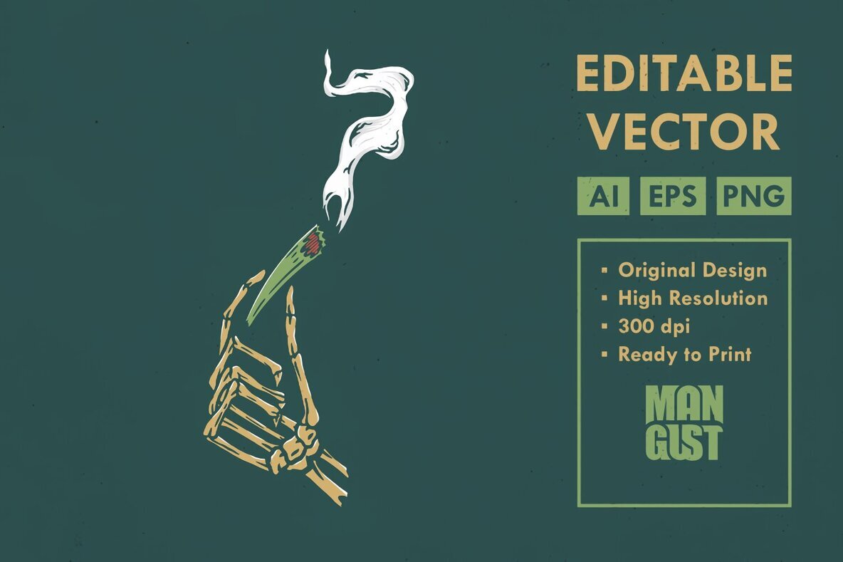 Skull Smoking Cannabis 1