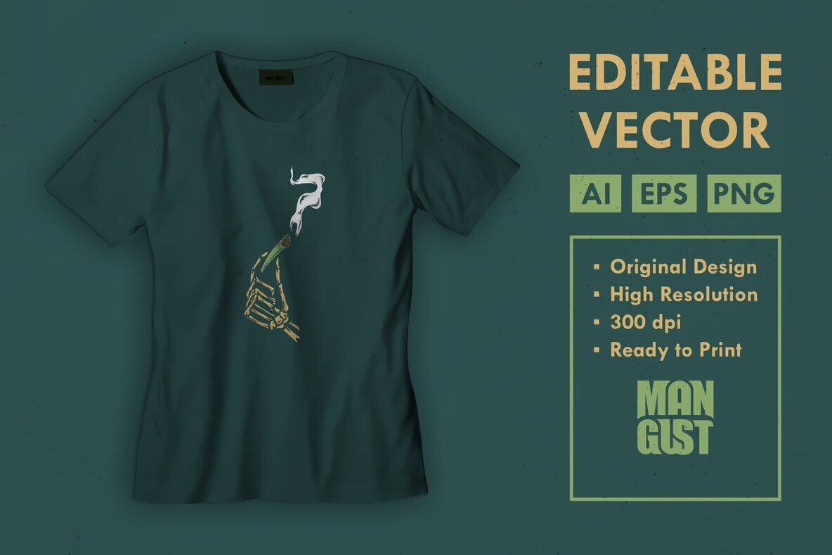 Skull Smoking Cannabis 3