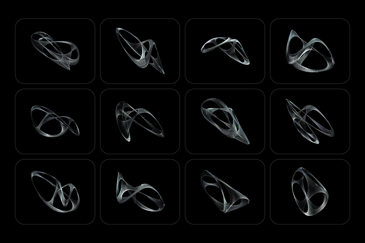 3D Chrome Wireframes 2