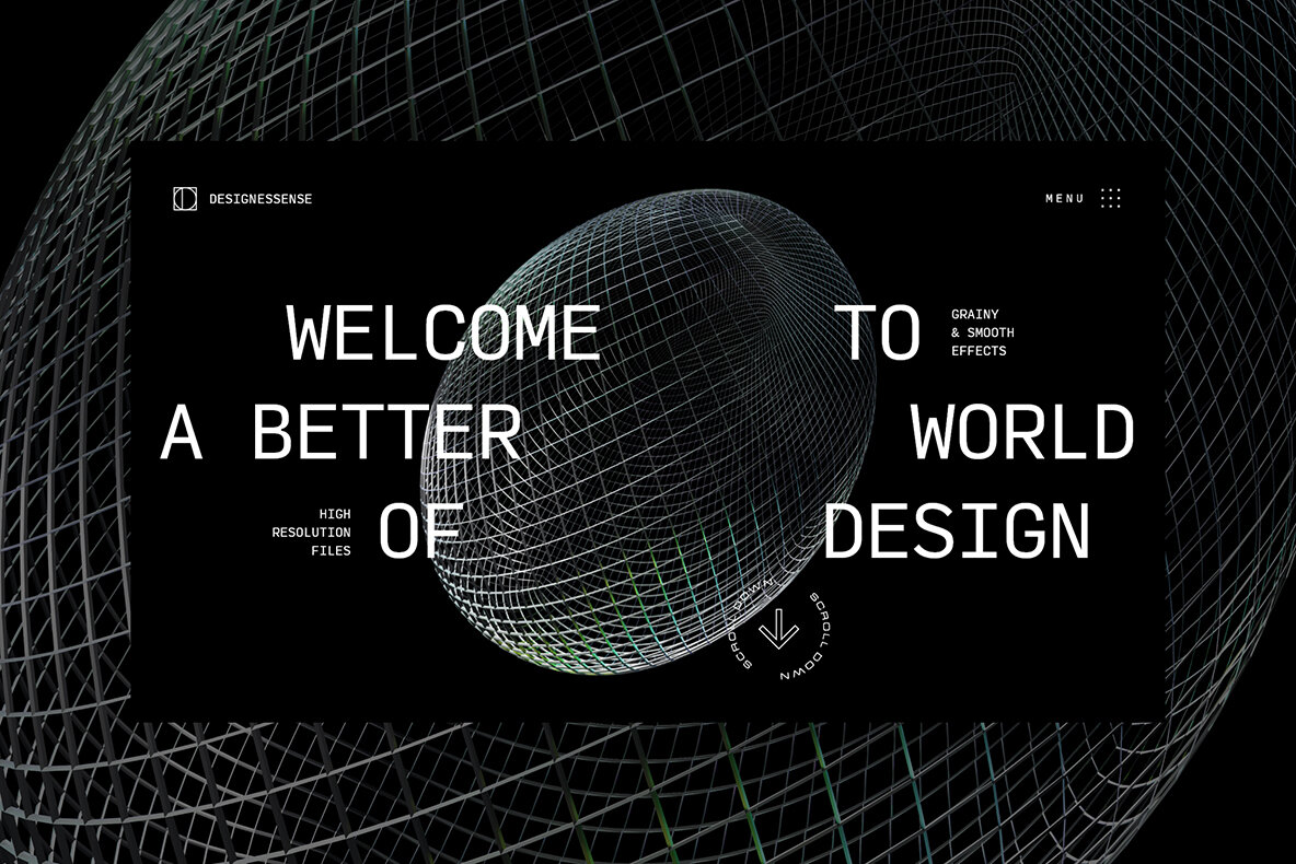 3D Chrome Wireframes 7